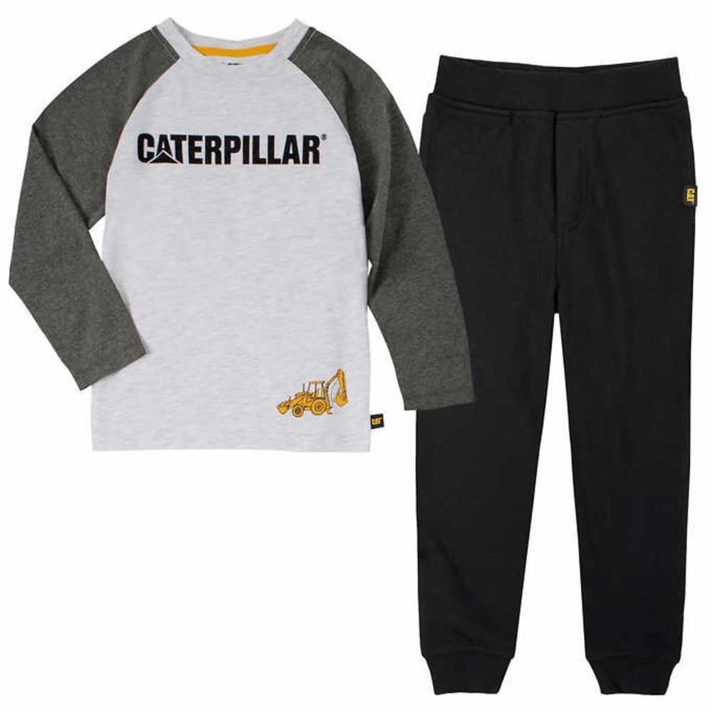 Caterpillar 2-piece Set Long Sleeve Top and Fleece Jogger Pants